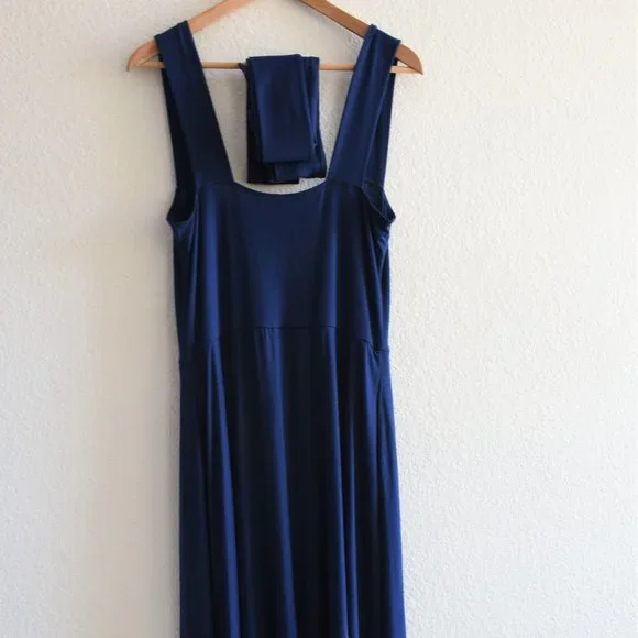 Reformation Fit & Flare Tie Front Jersey Midi Dres - Picture 9 of 10